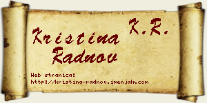 Kristina Radnov vizit kartica